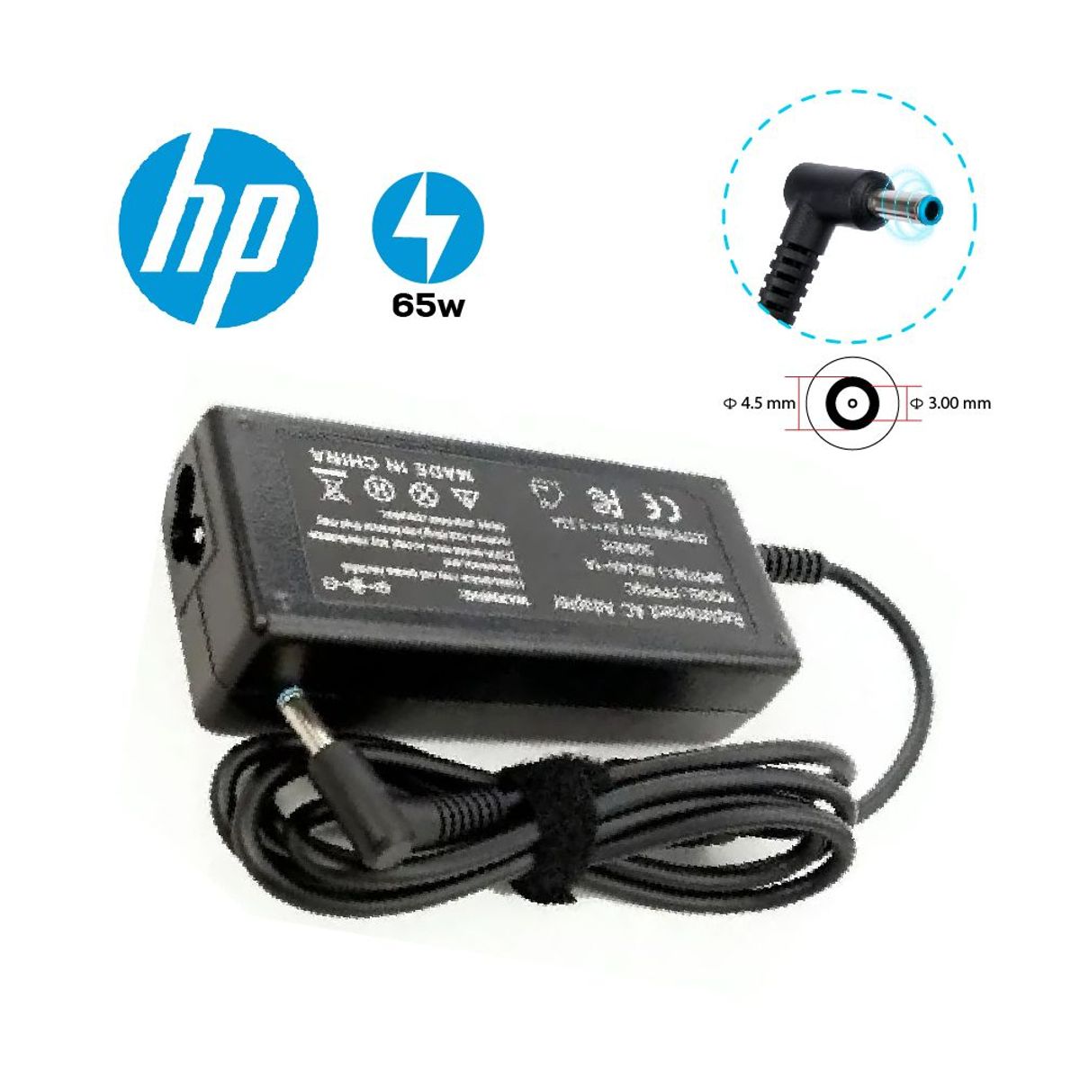 GENERICO - Cargador Genérico HP 19-5V 3-33A 65W Punta Celeste