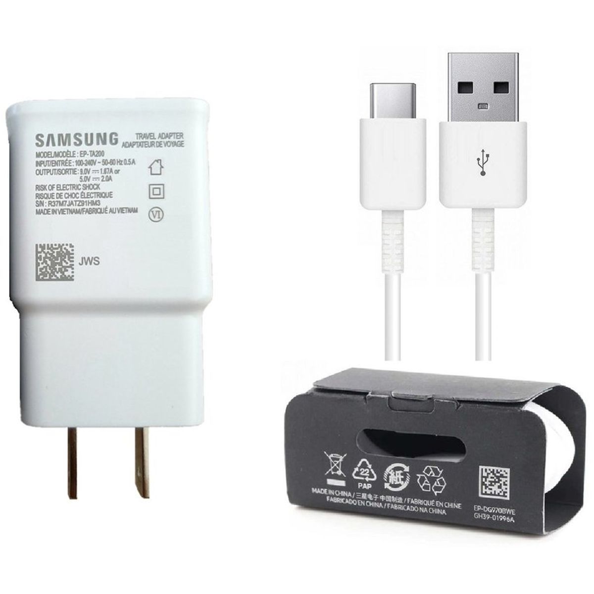 SAMSUNG - Cargador Samsung A32 A52 Fast Charger 5v 20a Typo C Blanco