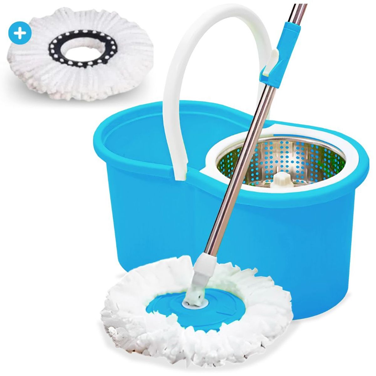 MINARI - Trapeador Balde Centrifugador Escurridor Giratorio Azul 54TM