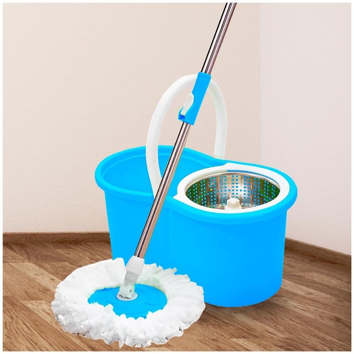 MINARI - Trapeador Balde Centrifugador Escurridor Giratorio Azul 54TM