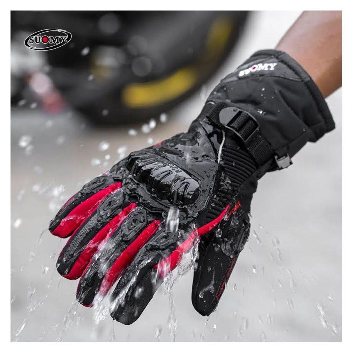 GENERICO - Guantes  impermeables cálidos para moto - negro