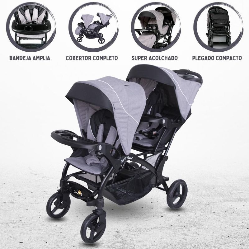 EBABY - Coche Cuna Mellicero para Bebé »DUO LANDER» GRAY
