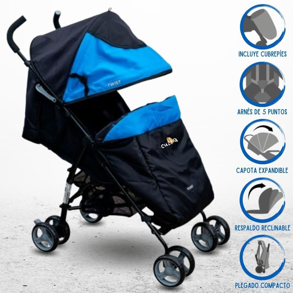 COSCO - Coche Bastón para Bebé »TWIST» Blue