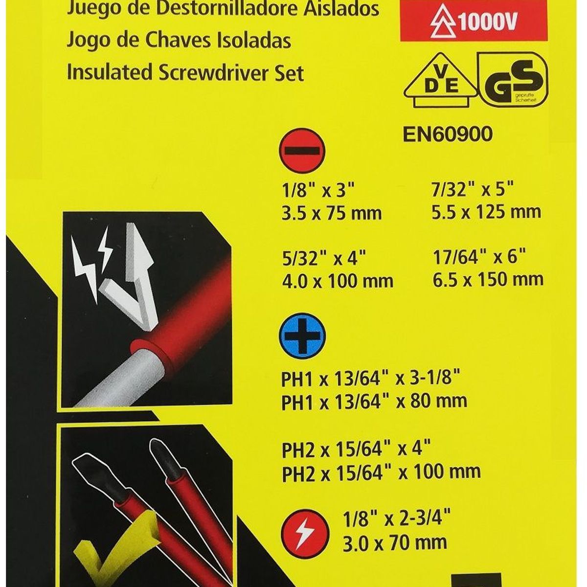 STANLEY - JGOX7PZA DESARMADOR AISLADO 1000V 60-175 STANLEY