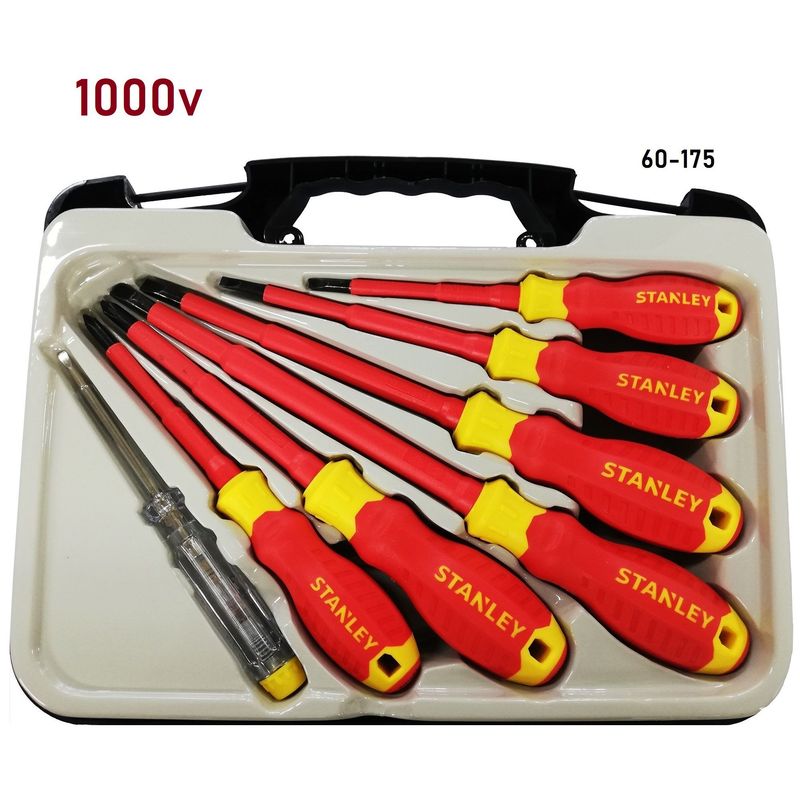 STANLEY - PROMO JUEGO 7 PIEZAS DESARMADORES AISLADOS 1000 VOLTIOS ELECTRICISTA 60-175 STANLEY