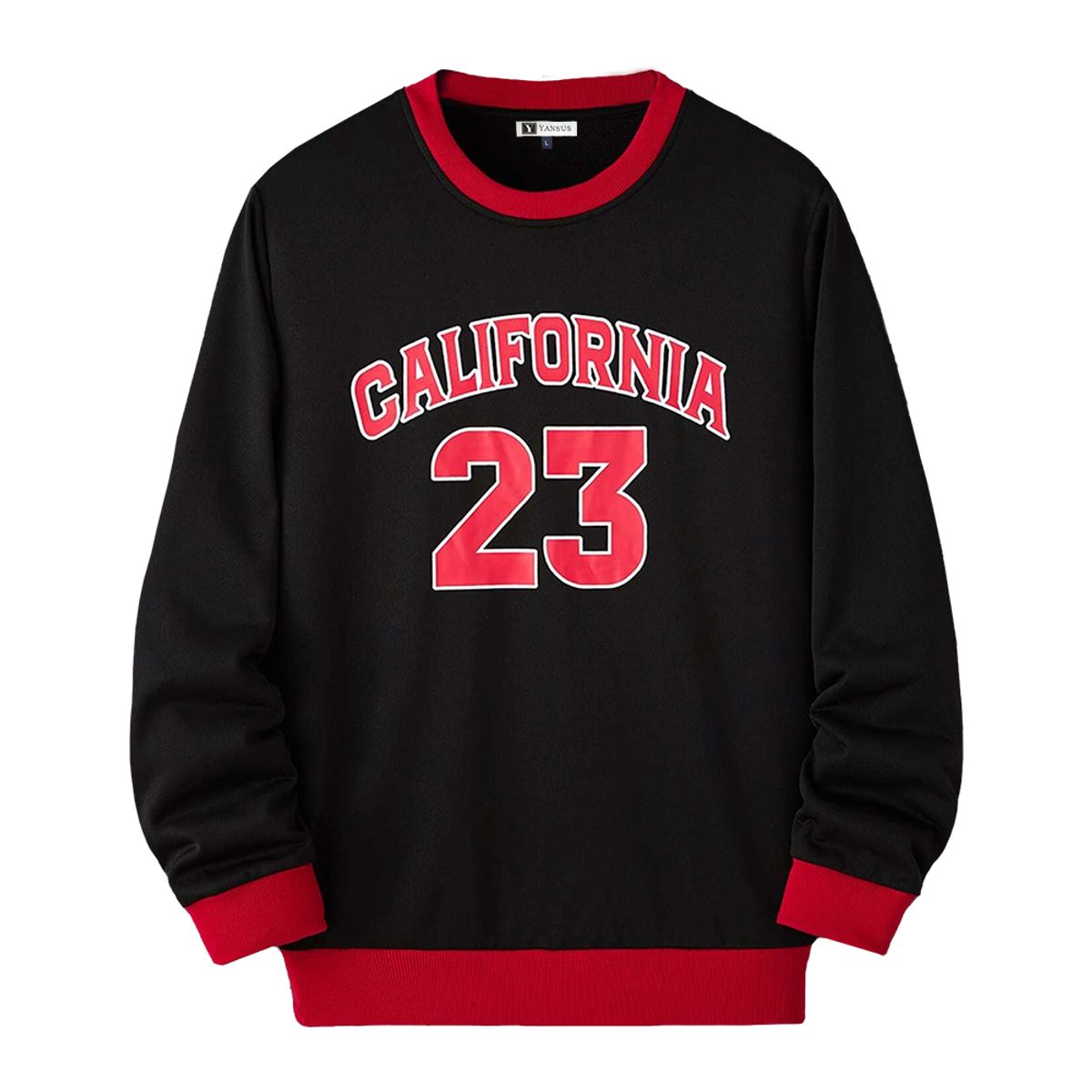 YANSUS - Polera Yansus Color Negro Rojo Estampado California