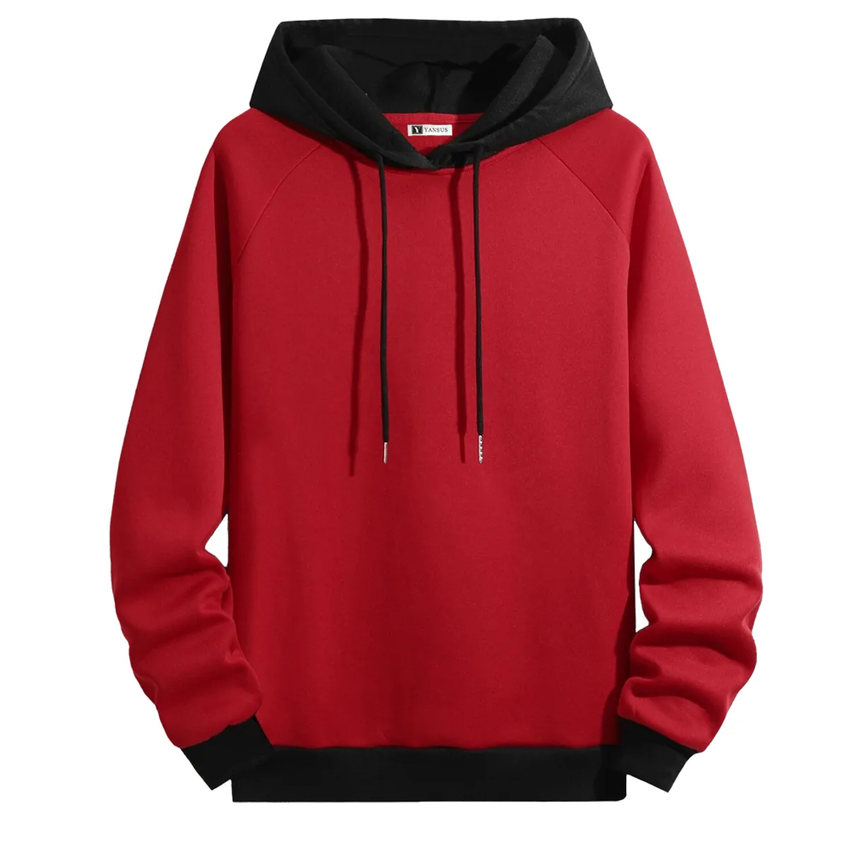 YANSUS - Polera Hombre Yansus Rojo Capucha Negro