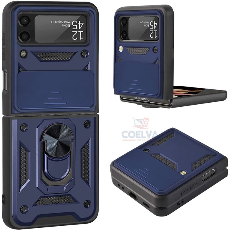 CASE - Carcasa antishock soporte de anillo y cubre cámara samsung z flip 3 5g