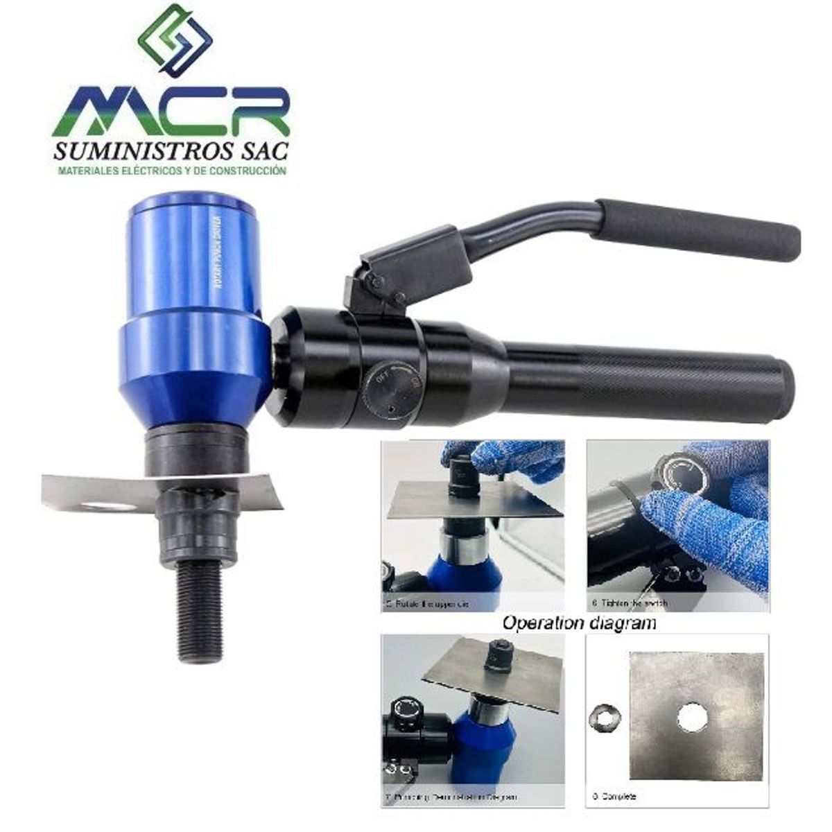 GENERICO - Sacabocado Hidraulico Perforador de agujeros de 1/2 a 2 pulgadas