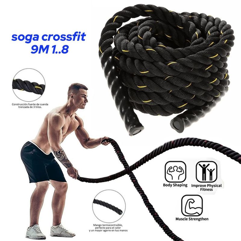 GENERICO - Soga Crossfit Cuerda Entrenamiento Funcional 9M 1.8