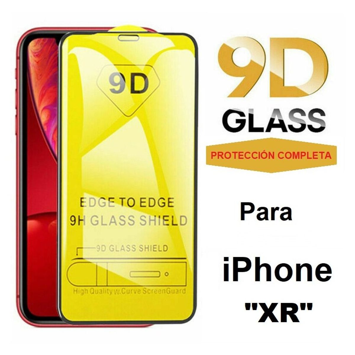 GENERICO - Iphone - mica vidrio 9d cubre toda la pantalla iphone xr
