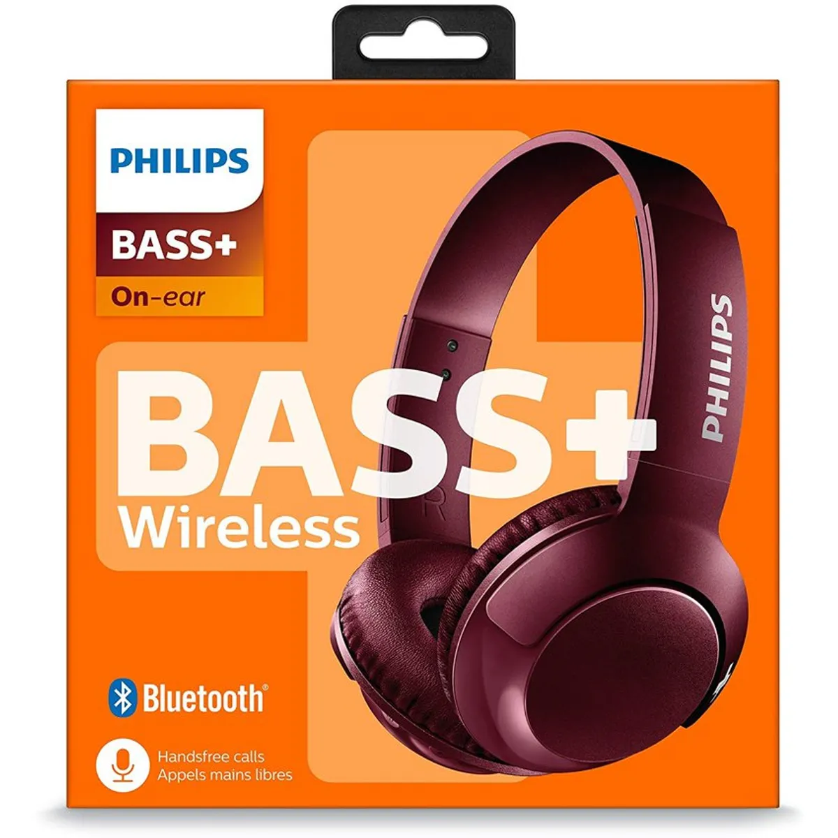 PHILIPS - Philips audífonos bluetooth supraurales bass+ shb-3075 - rojo