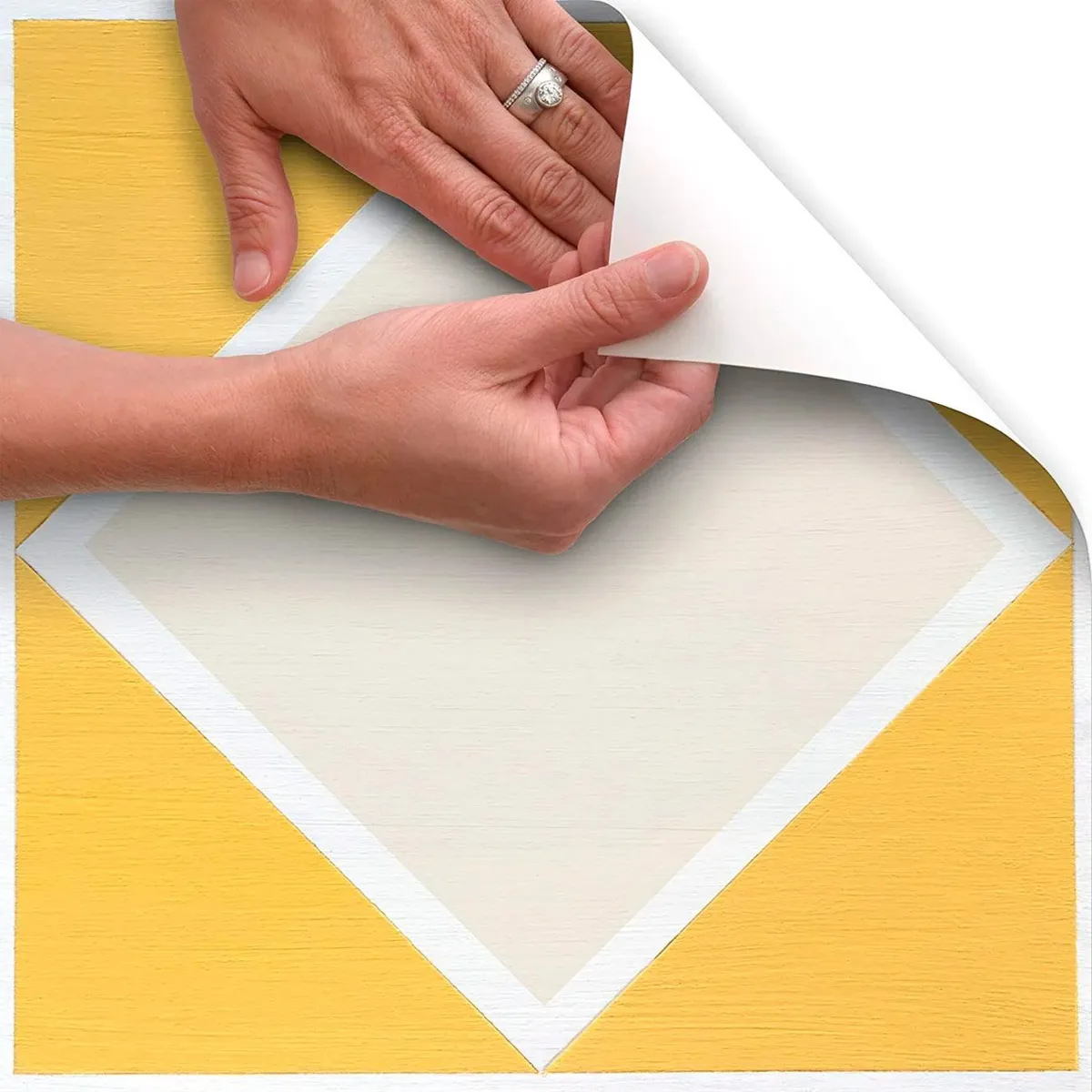 CONTACT - Láminas de Vinil para Piso o Pared Diamantes Amarillo 30 x 30 cm.