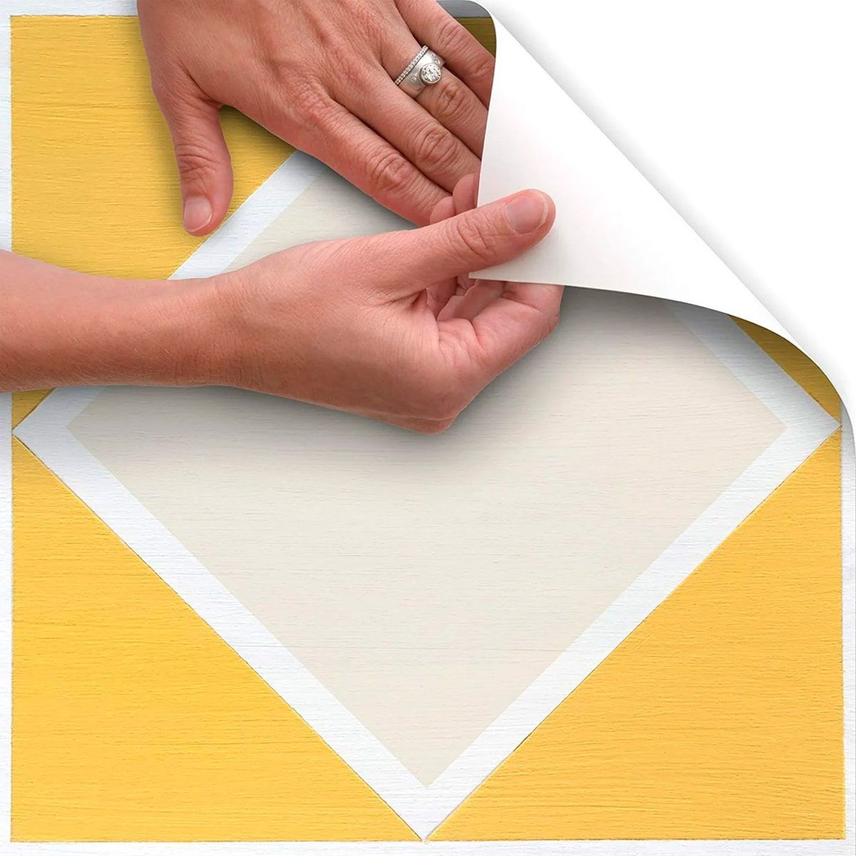 CONTACT - Láminas de Vinil para Piso o Pared Diamantes Amarillo 30 x 30 cm.