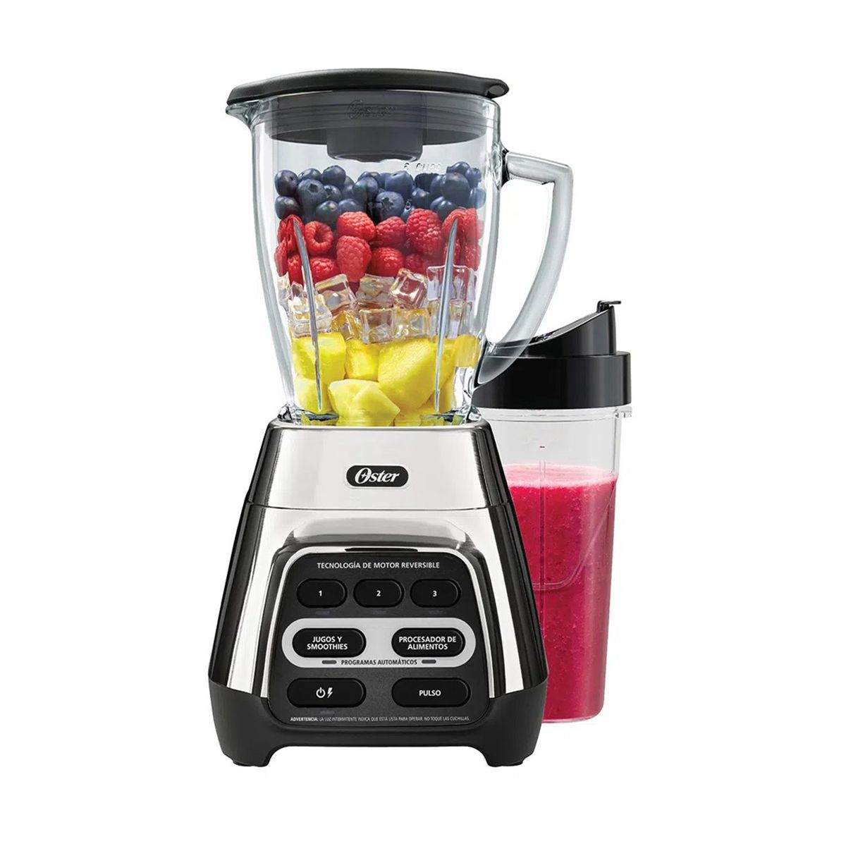 OSTER - Licuadora Oster BLSTPYG1311NBG reversible 15lt 700w con vaso BlendNGo