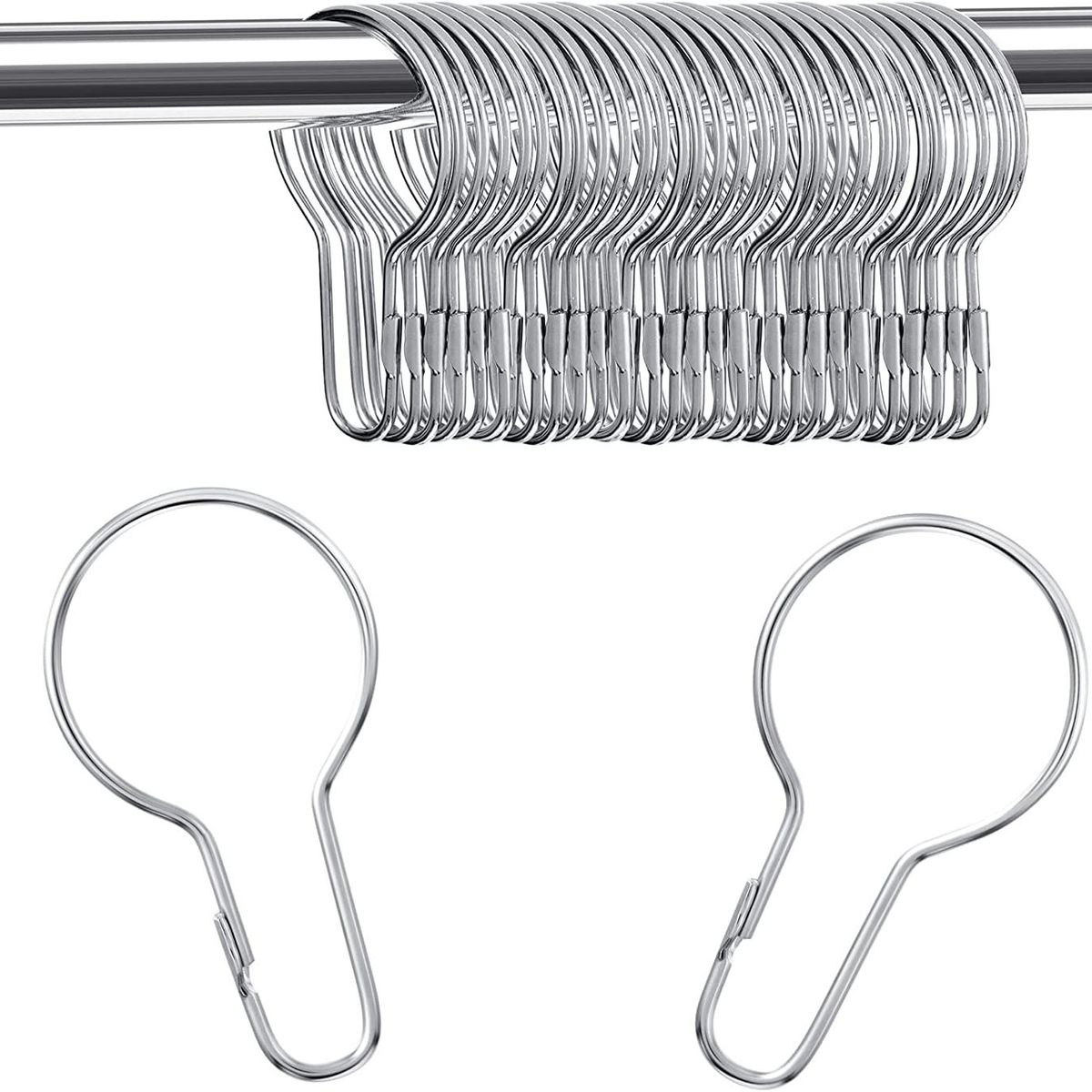 GENERICO - 100 Und. Gancho Tipo Pera Clips De Cortina Metal Sujetador