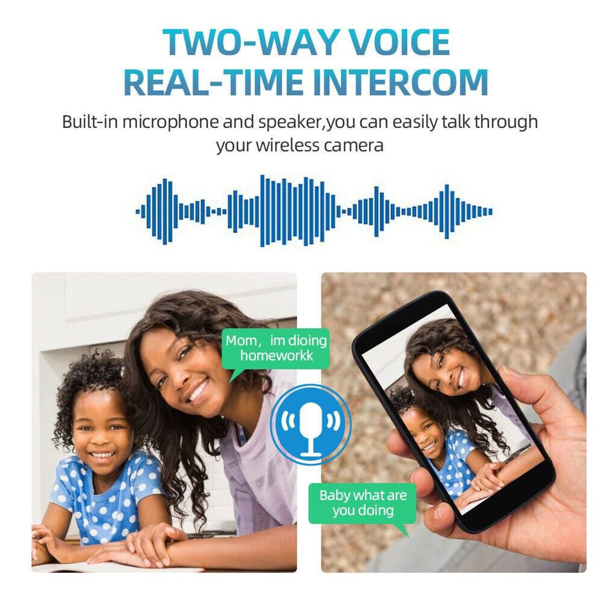 GENERICO - Foco Cámara de Seguridad Inteligente Con Vision Nocturna y Altavoz