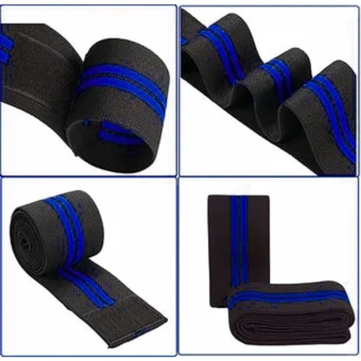 GENERICO - Vendas Rodillera  con Velcro de Potencia para Gimnasio Azul
