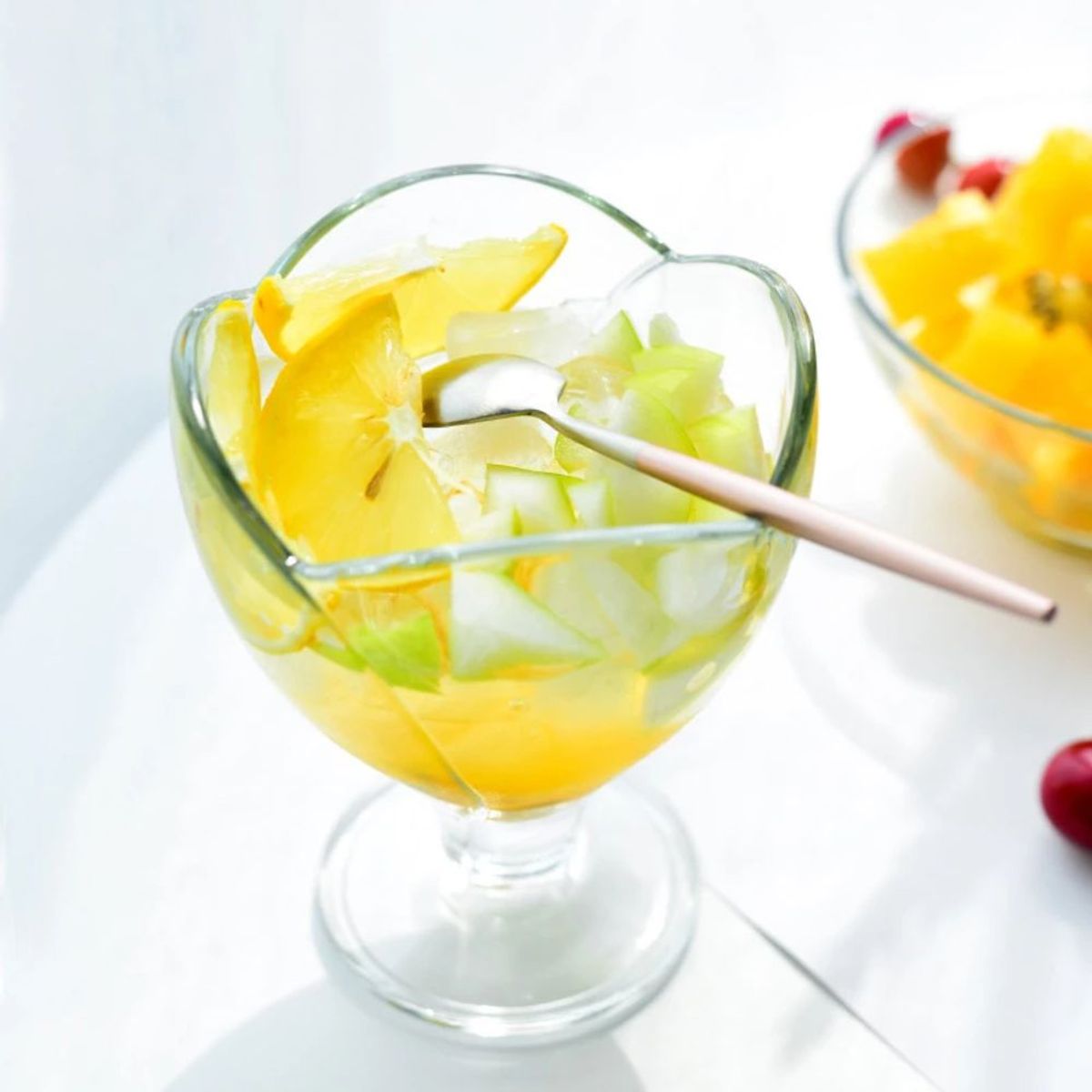 HYGGE - Set de 6 copas de vidrio para postre helado forma de flor 105ml