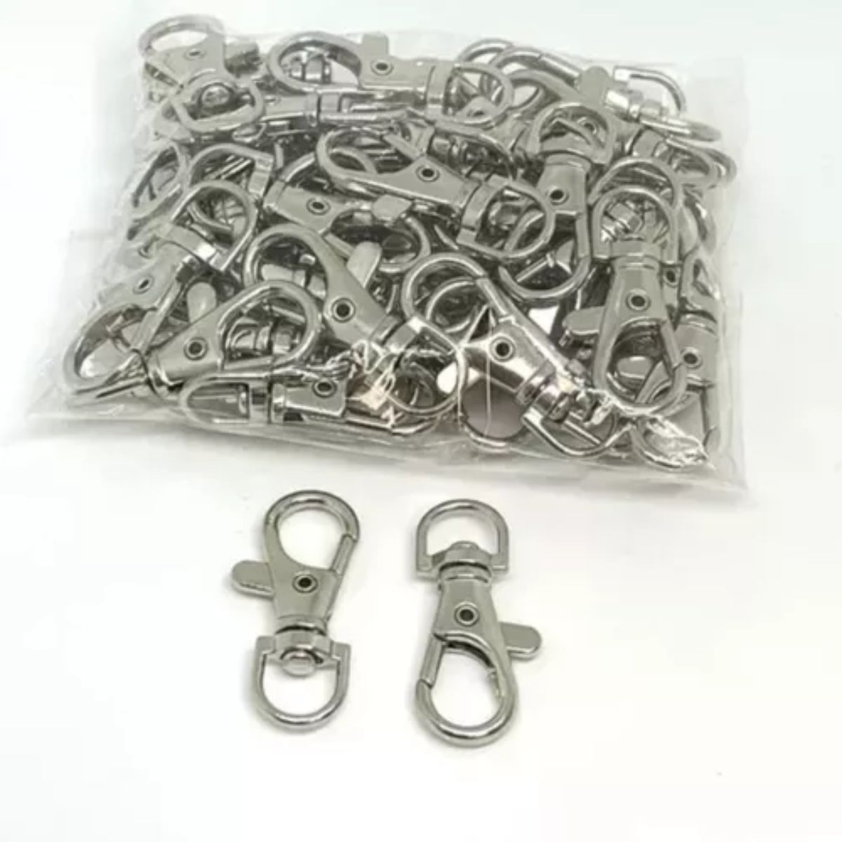 GENERICO - 200 Mosquetones Con Destorcedor Metálico Mosquetón Llavero