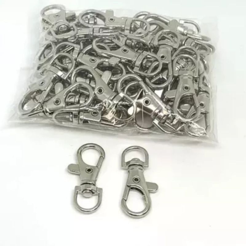 GENERICO - 200 Mosquetones Con Destorcedor Metálico Mosquetón Llavero