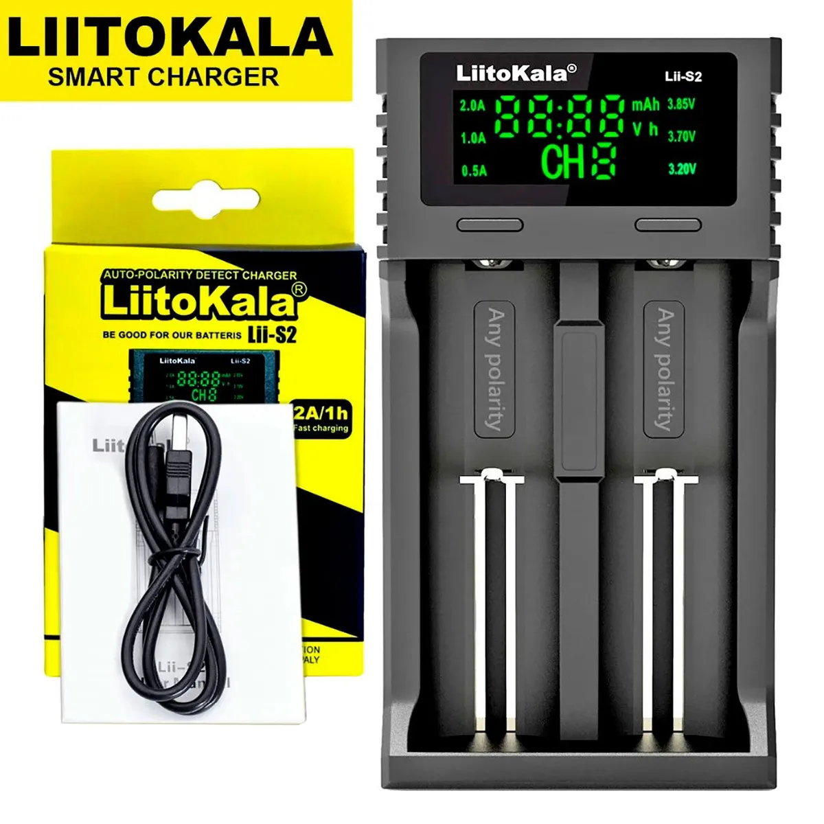 LIITOKALA - LiitoKala Lii-S2 Cargador Inteligente de batería de Litio 18650 otros