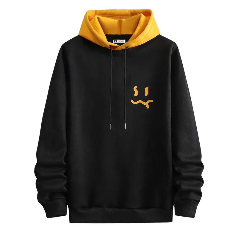 YANSUS - Polera Yansus Negro Con Capucha Y Estampado