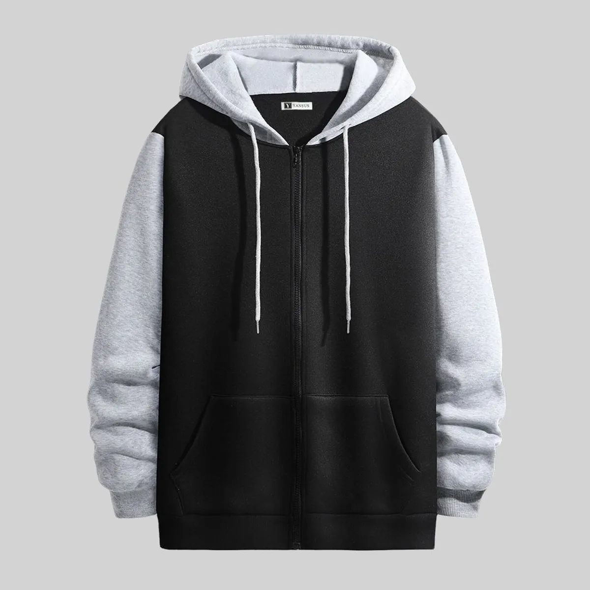 YANSUS - Polera Yansus Sudadera Con Capucha Y Cierre NegroGris