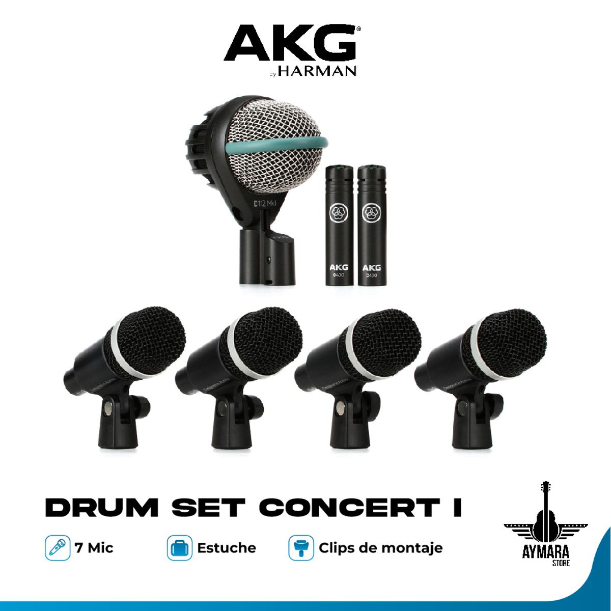AKG - AKG DRUM SET CONCERT I SET DE MICROFONOS GAMA ALTA
