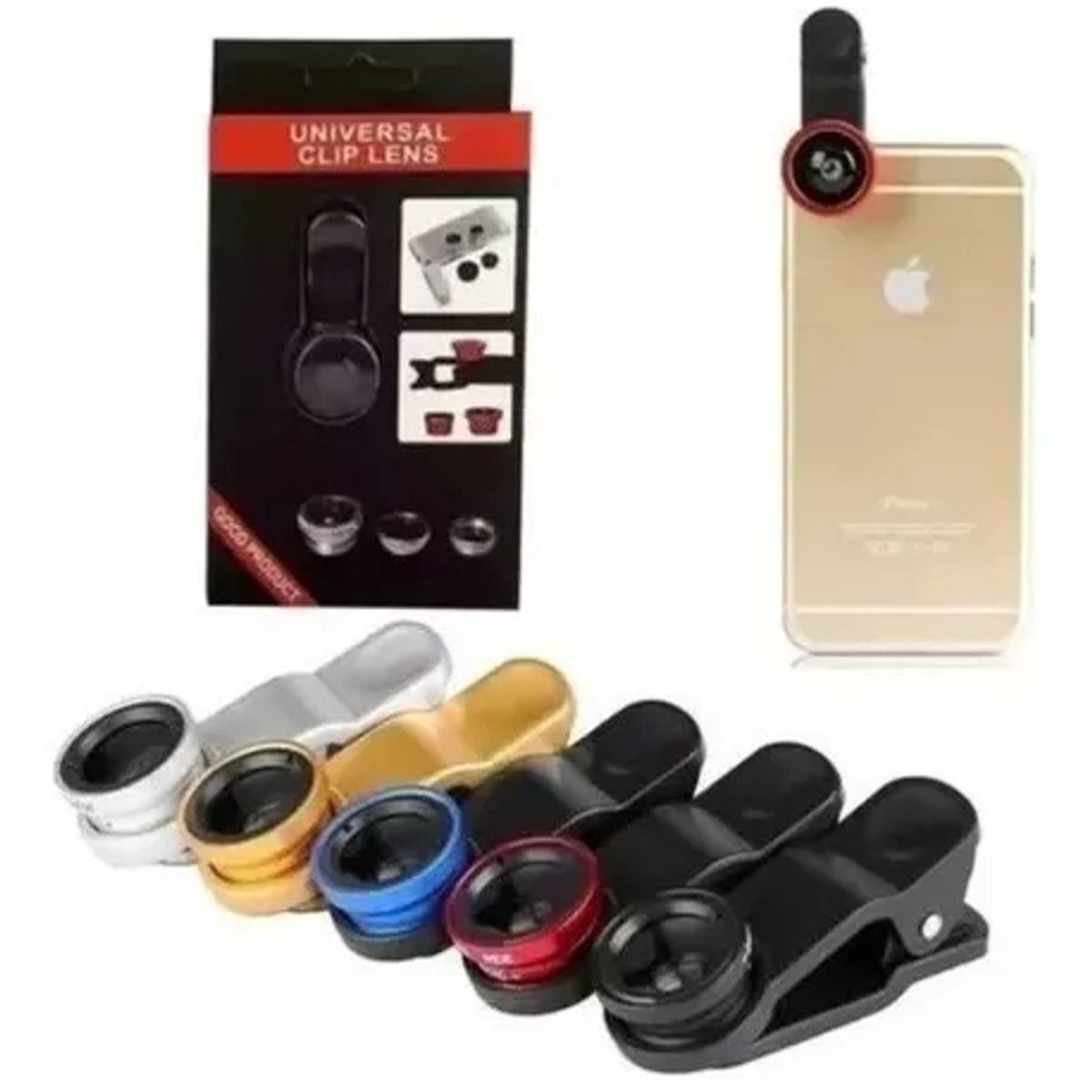 GENERICO - Kit 3 en 1 lente ojo de pez, gran  para iPhone/Samsung/Sony - azul