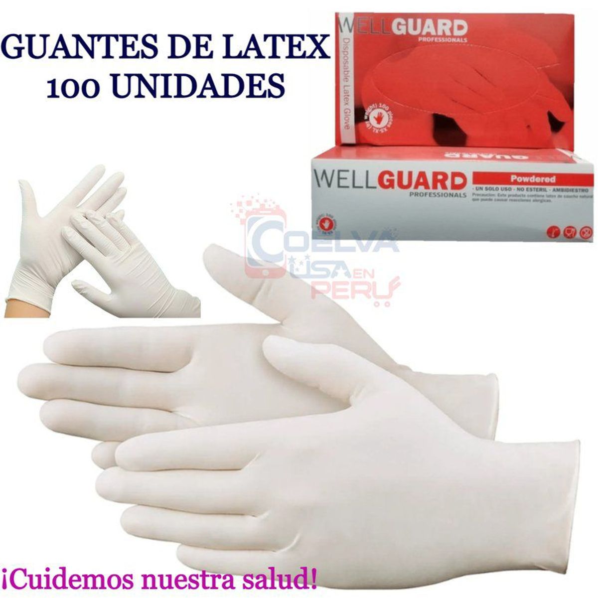 GUANTE - Guantes latex wellguard quirúrgicos no esterilizados talla m medium