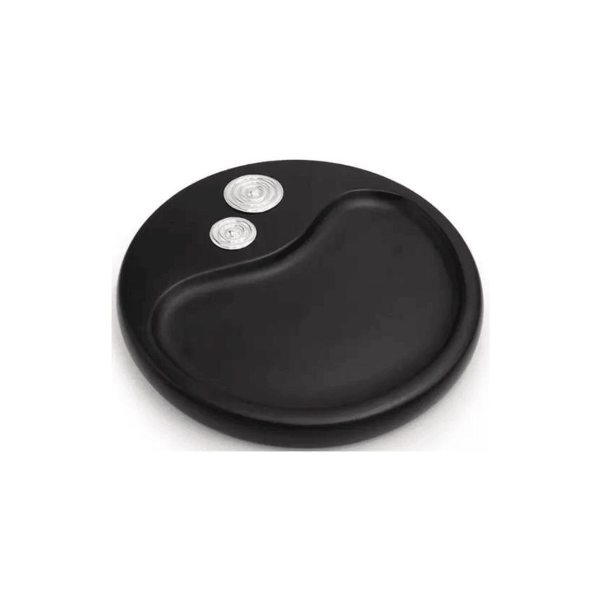 ARGENTARIA - Quesera de 20cm con Aplique Espiral - Plata y Madera