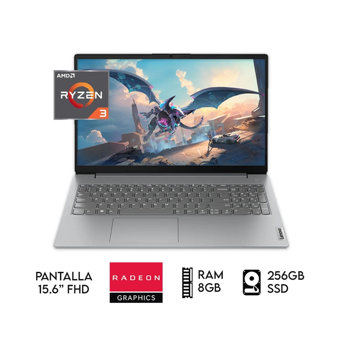 LENOVO - Laptop Lenovo V15 G4 Ryzen 3 7320u  Ram 8GB SSD 256GB 15.6" FHD  Color Gris