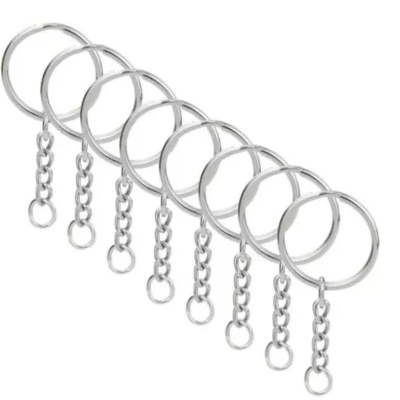 GENERICO - 1000 Llaveros De Argolla Con Cadena, Argollas Para Llavero
