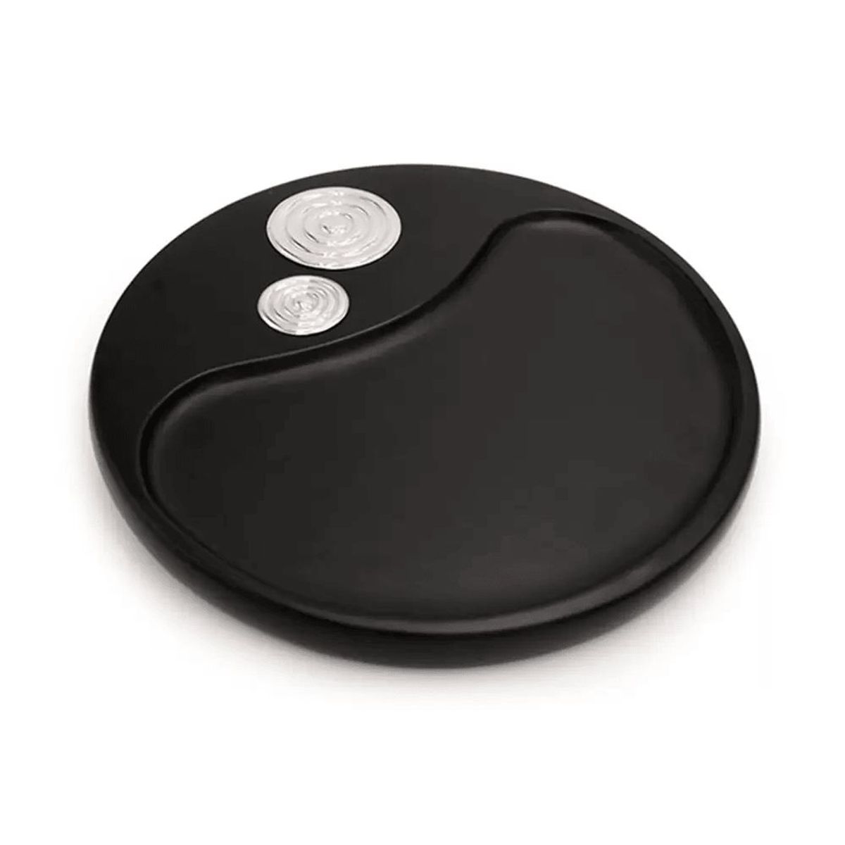 ARGENTARIA - Quesera de 25cm con Aplique Espiral - Plata y Madera