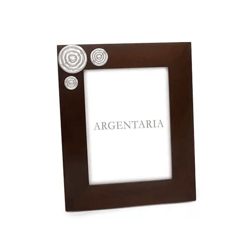 ARGENTARIA - Marco 18×24 Espirales - Plata y Madera
