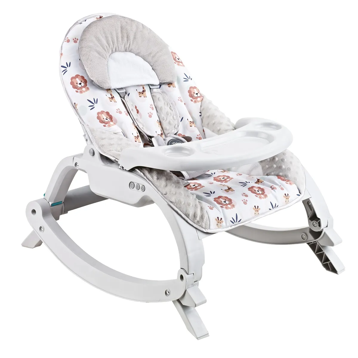 BEBE - Mecedora para Bebe Musical Vibraciones Relajantes Zoo Beige