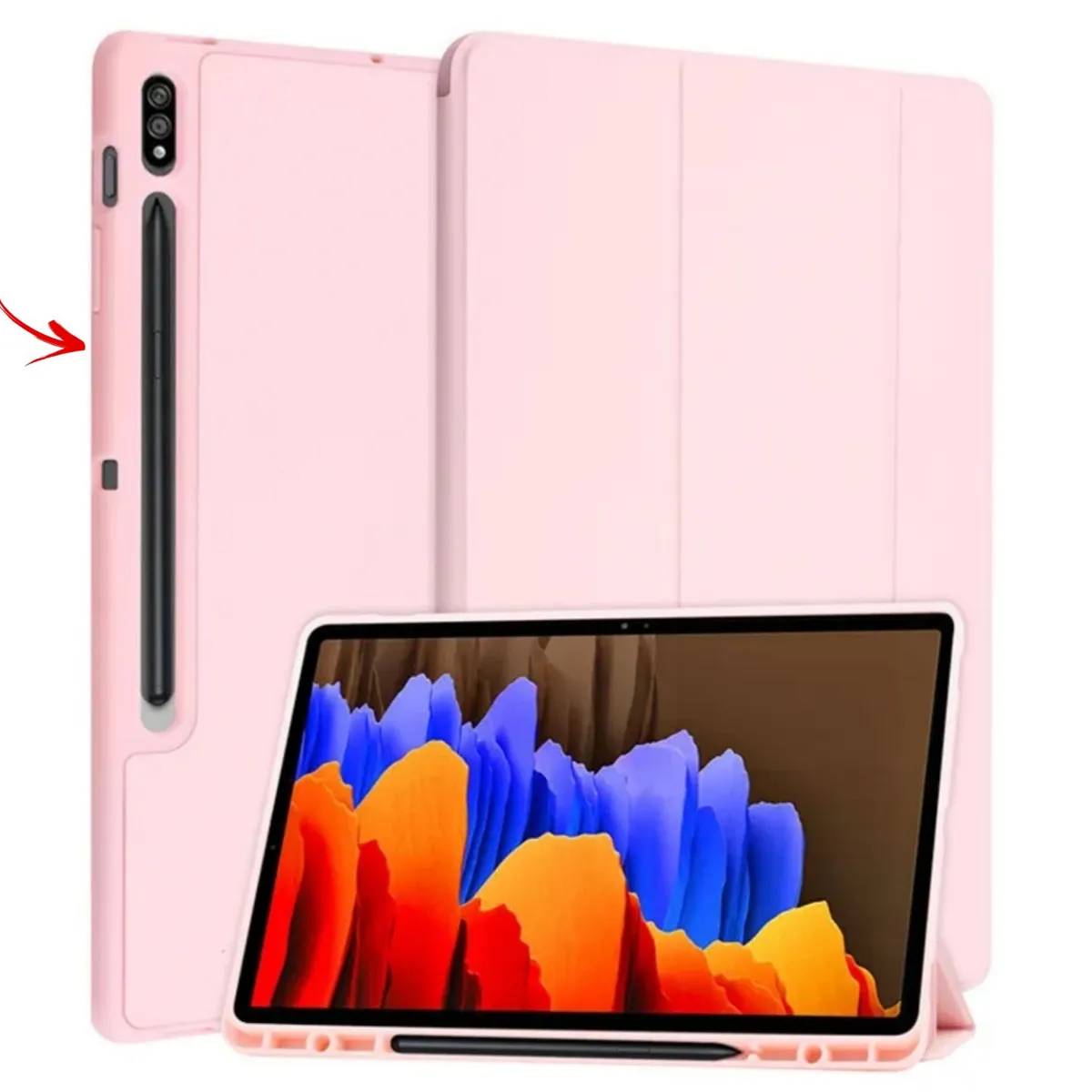 GENERICO - Funda Case de Galaxy Tab S7 Fe  S7 Plus  S8 Plus 12.4 con portapencil