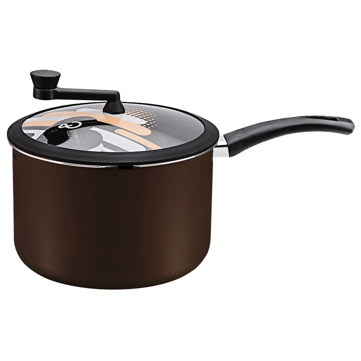 PANELUX - Olla para Hacer Popcorn 22 cm Color Marrón Línea Premium + Regalo