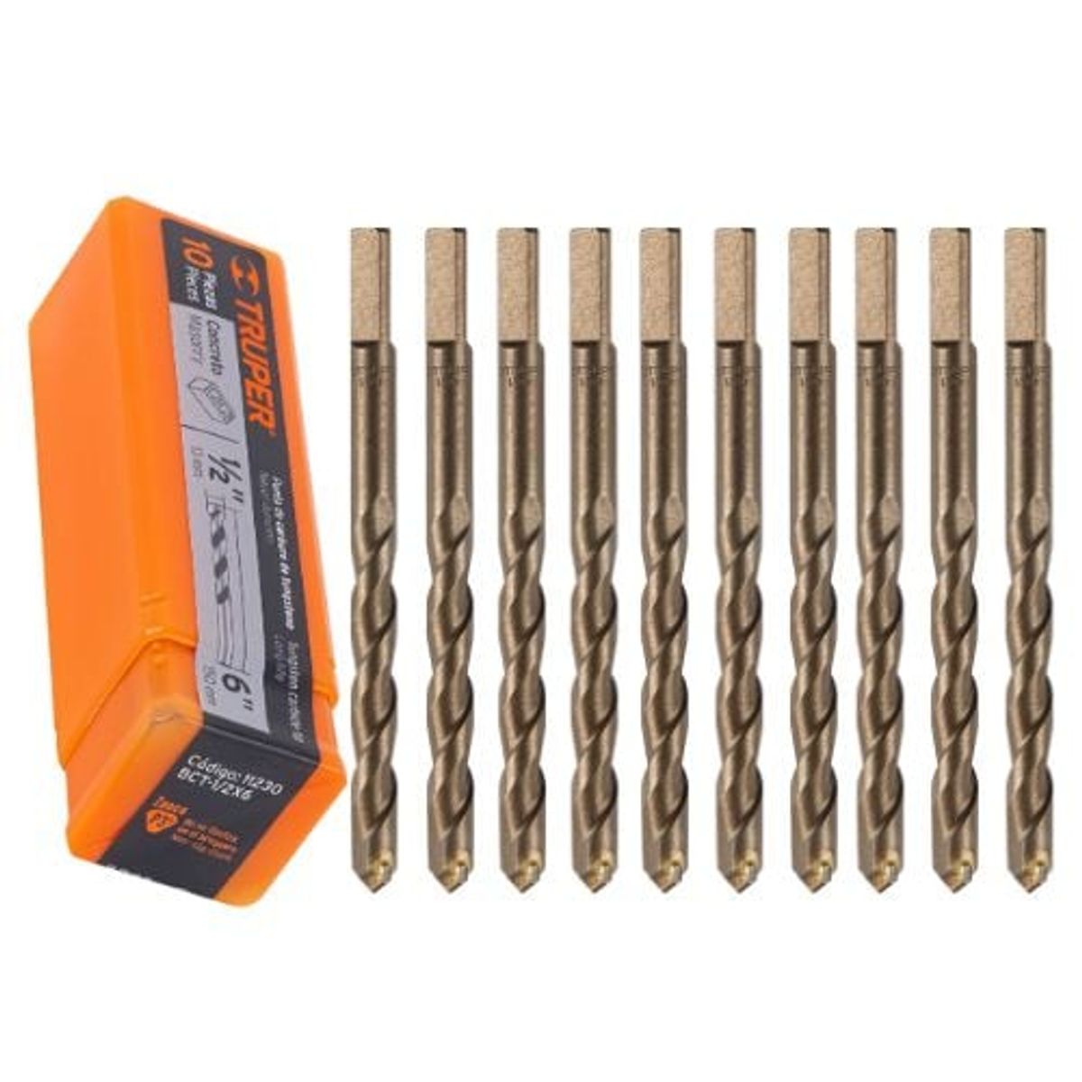 TRUPER - Broca para concreto 10 unidades de 1/2 x 6 " truper