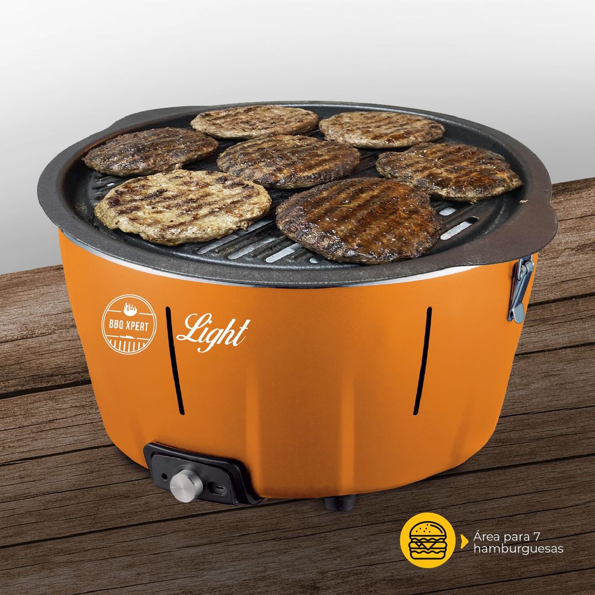 BBQ XPERT - Parrilla a Carbón Portátil Light Naranja - Encendido en 4 minutos