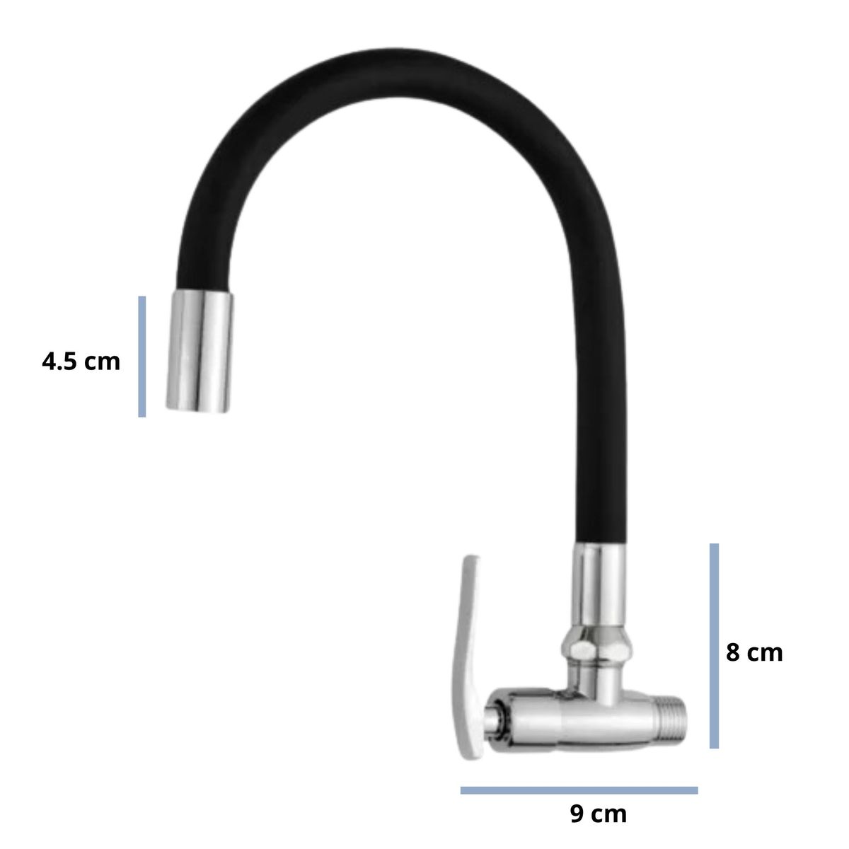 C&A - Llave Caño para Pared Flexible Negro CA