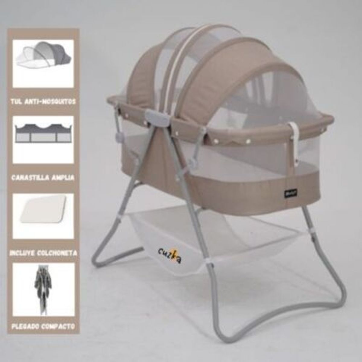 EBABY - Cuna Portátil Plegable para Bebés «DOLLY» Beige