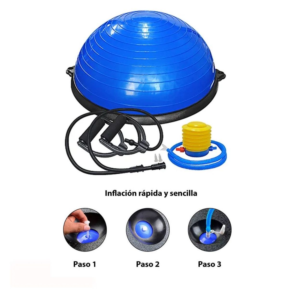 HOLGU - Pelota Bosu Equilibrio Fitness 65 Cm+Ligas De Ejercicio