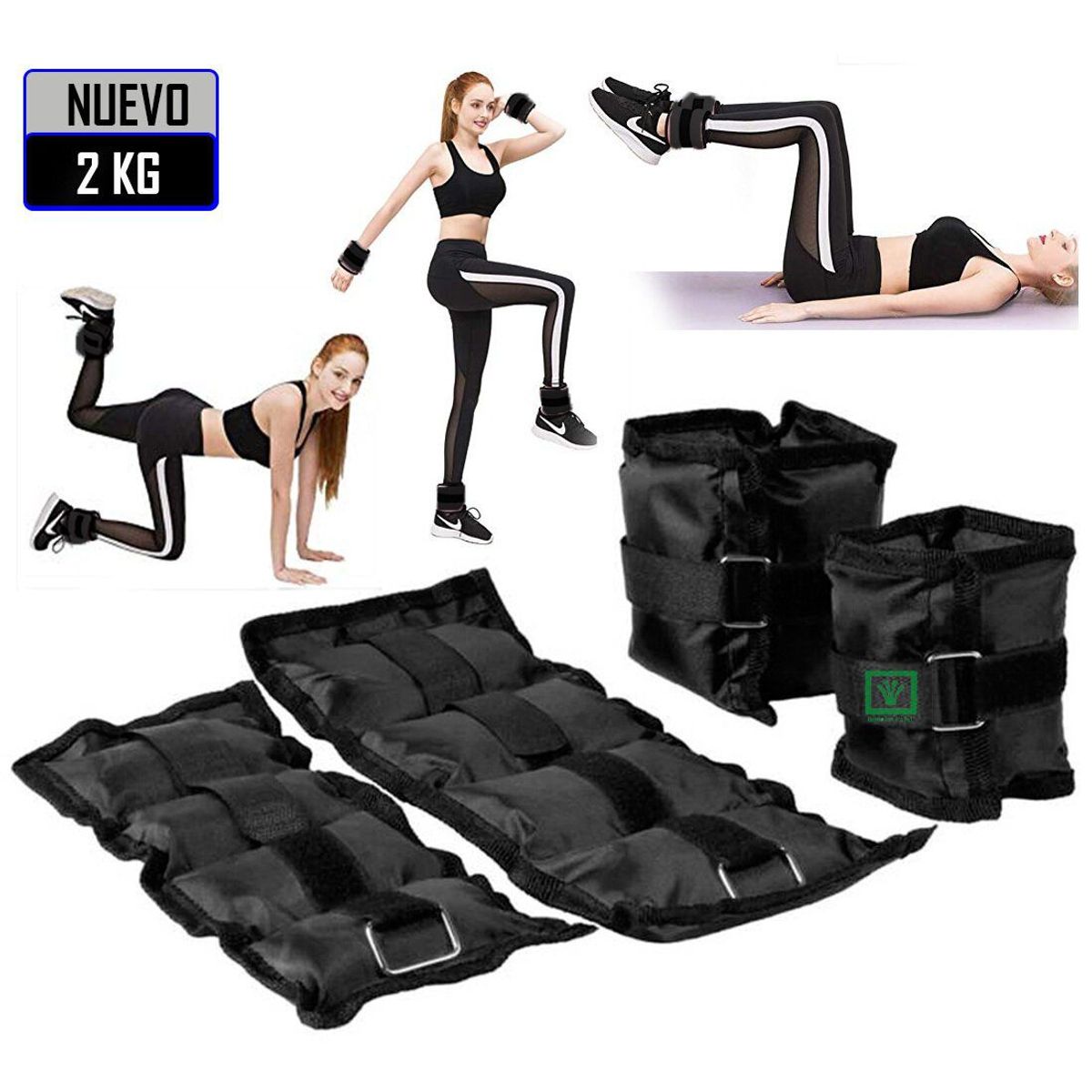 GENERICO - Pesas tobilleras peso de 2 kg pack 2 unidades