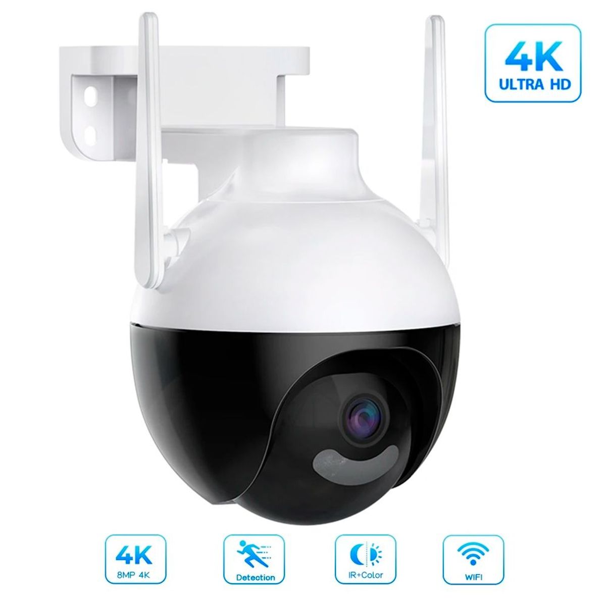 GENERICO - Camara Seguridad IP Exterior Wifi Sensor De Movimiento PTZ