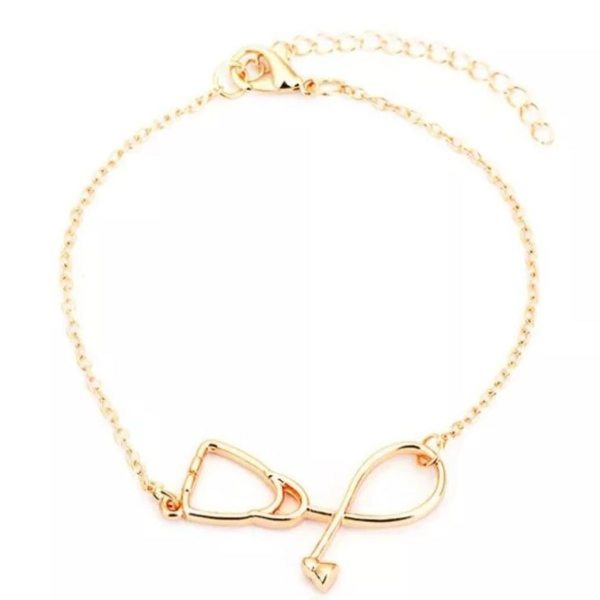GENERICO - Pulsera estetoscopio dorada medicina