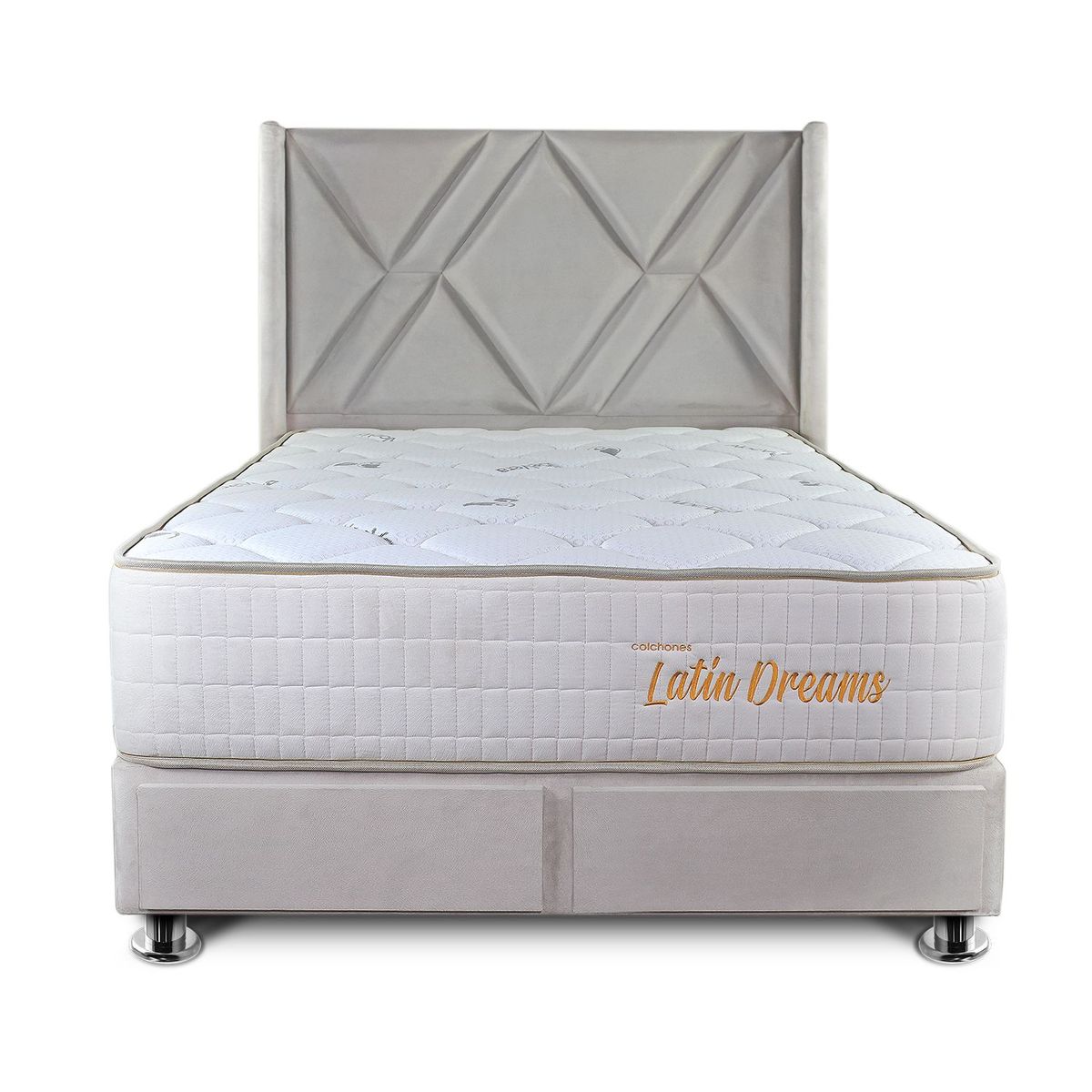 COLCHONES LATIN DREAMS - Dormitorio Bali 2 Plz con Cajones + 2 Almohadas Visco + Protector