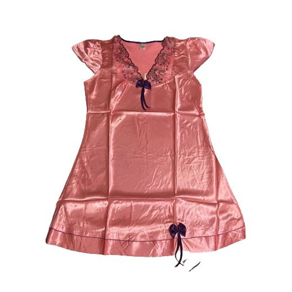 GENERICO - Ropa de dormir vestido M de manga corta con cuello en V