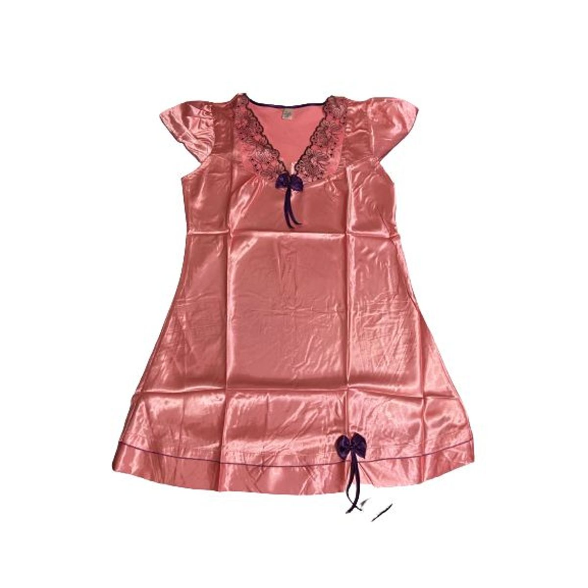 GENERICO - Ropa de dormir vestido M de manga corta con cuello en V